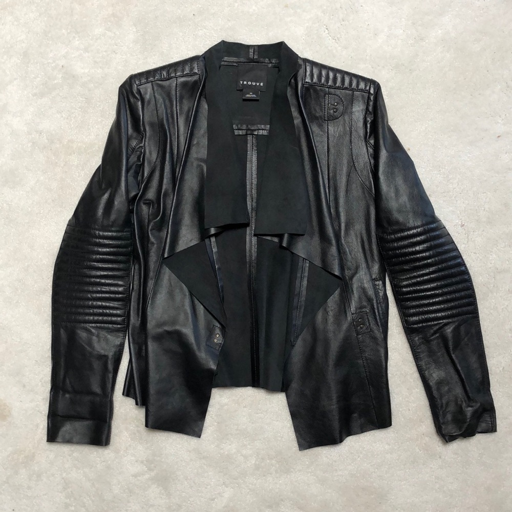 Authentic Trouvé black leather jacket